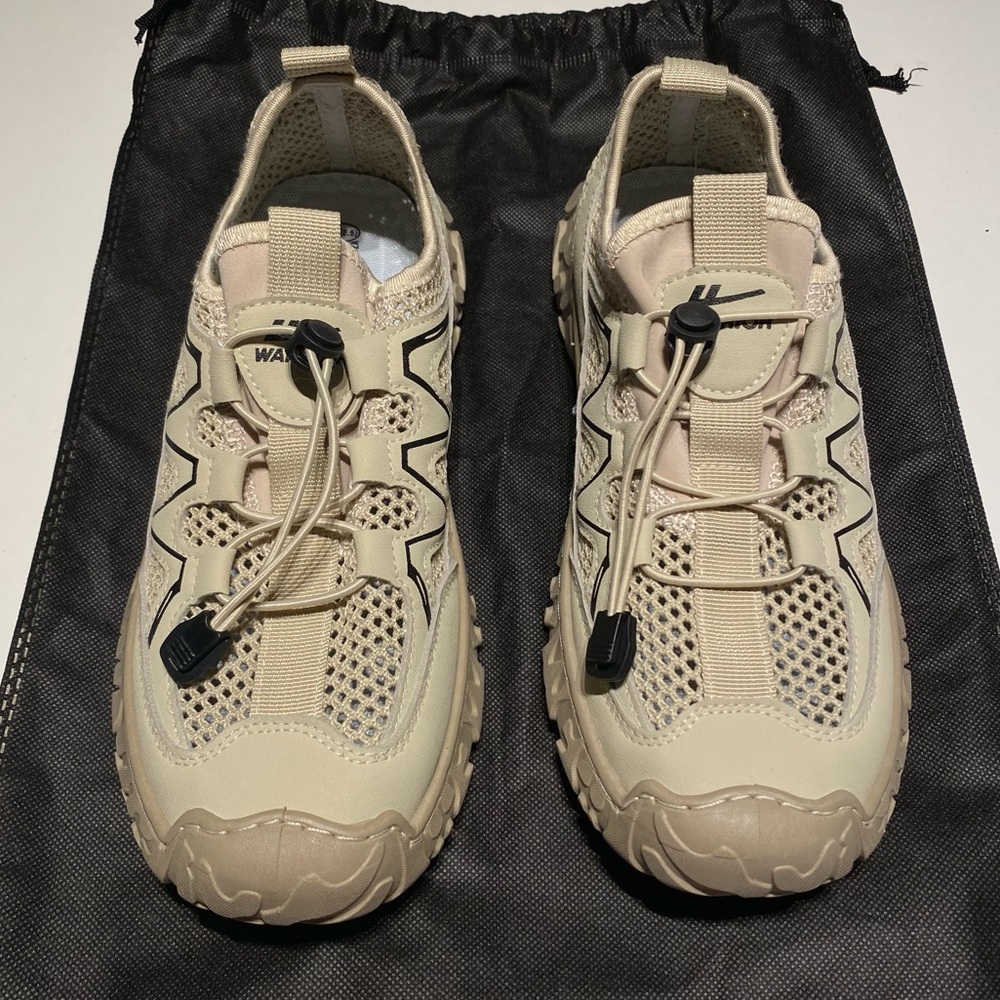 Water Sneakers Beige with Drawstring Closure